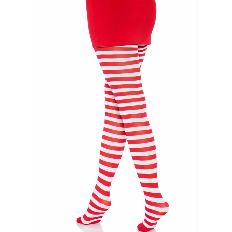 LEG AVENUE - COLLANT A RIGHE BIANCO/ROSSO – Calzini – foto 3