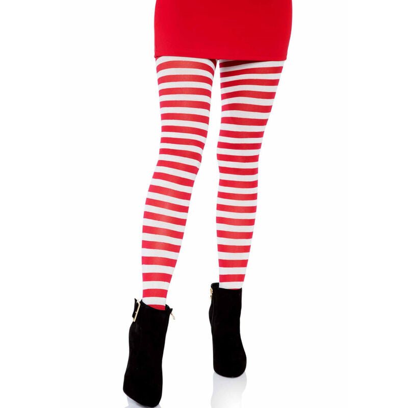 LEG AVENUE - COLLANT A RIGHE BIANCO/ROSSO – Calzini – foto 4