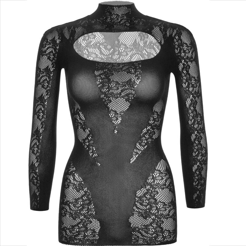 LEG AVENUE - MINI ABITO CON PIZZO MANICA LUNGA NERO – Abiti sexy – foto 9
