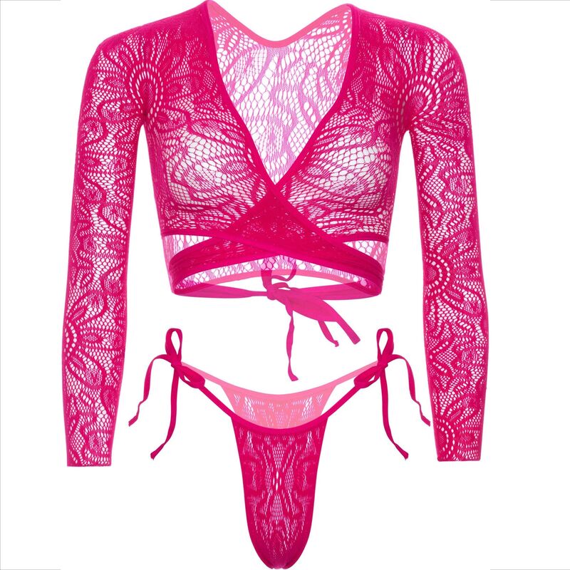 LEG AVENUE - TOP CROP IN PIZZO CON PERIZOMA – Top e mutandine – foto 6