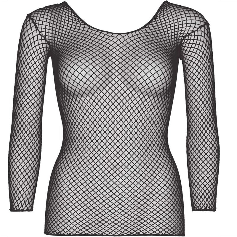 LEG AVENUE - T-SHIRT A RETE MANICHE LUNGHE NERA – Body – foto 4