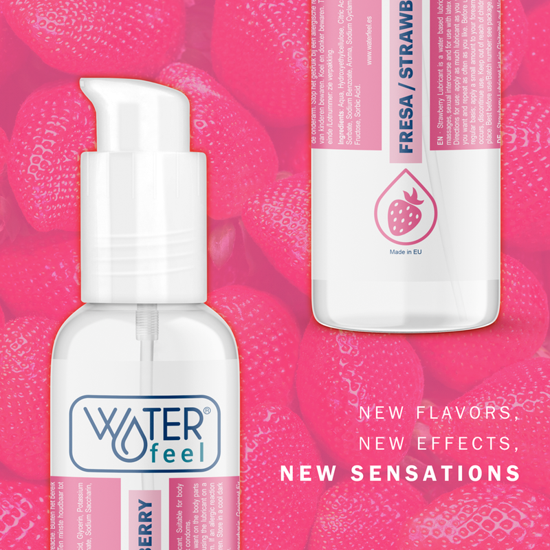 WATERFEEL - LUBRIFICANTE A BASE ACQUA DI FRAGOLA 175 ML – Con sapori deliziosi – foto 6