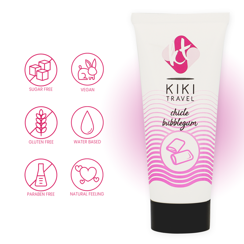 KIKÍ TRAVEL - FRAGOLA GUM LUBRIFICANTE 50 ML – Con sapori deliziosi – foto 4