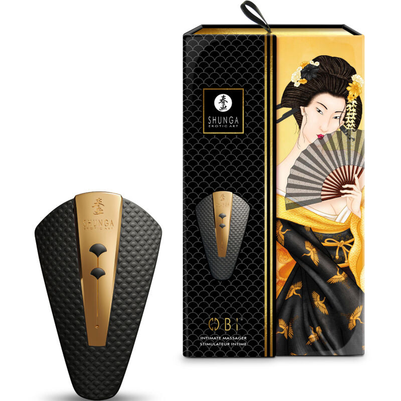 SHUNGA - MASSAGGIATORE INTIMO OBI NERO – Vibratori clitoridei da posare – foto 4