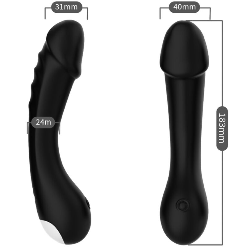 ARMONY - DILDO VIBRATORE G-SPOT IN SILICONE NERO – Rotatori vibranti – foto 3