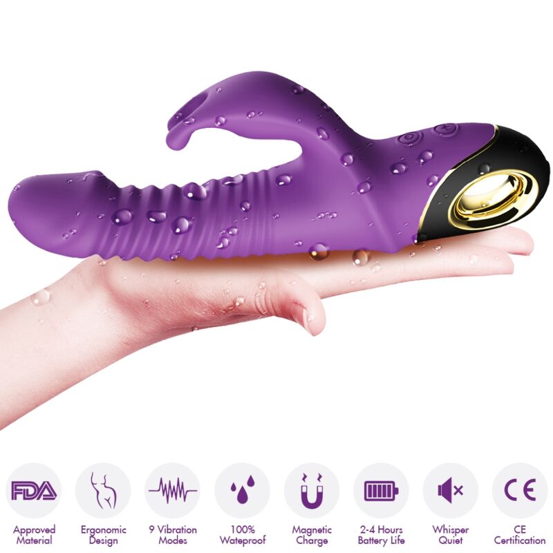 ARMONY - VIBRATORE ZING DILDO CONIGLIO VIOLA – Vibratori di coniglio – foto 4