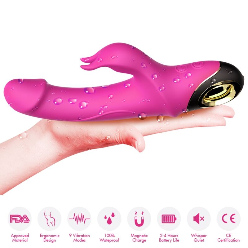 ARMONY - METEROR DILDO VIBRATORE RABBIT ROTATOR FUCSIA – Vibratori di coniglio – foto 3