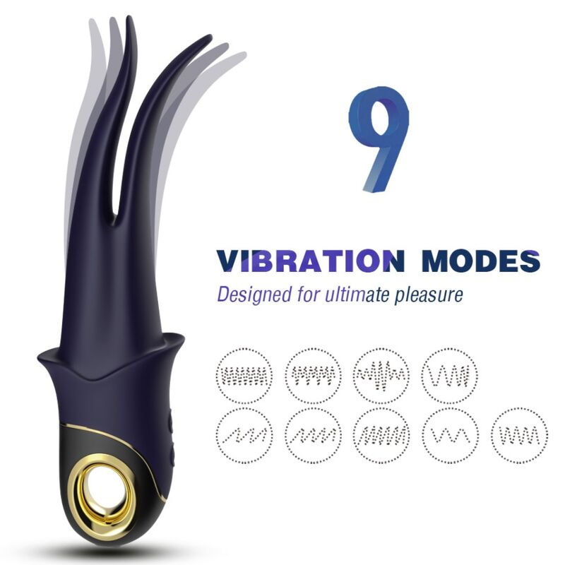 ARMONY - VIBRATORE OMBRA DOPPIA TESTA TEASING BLU – Per il clitoride