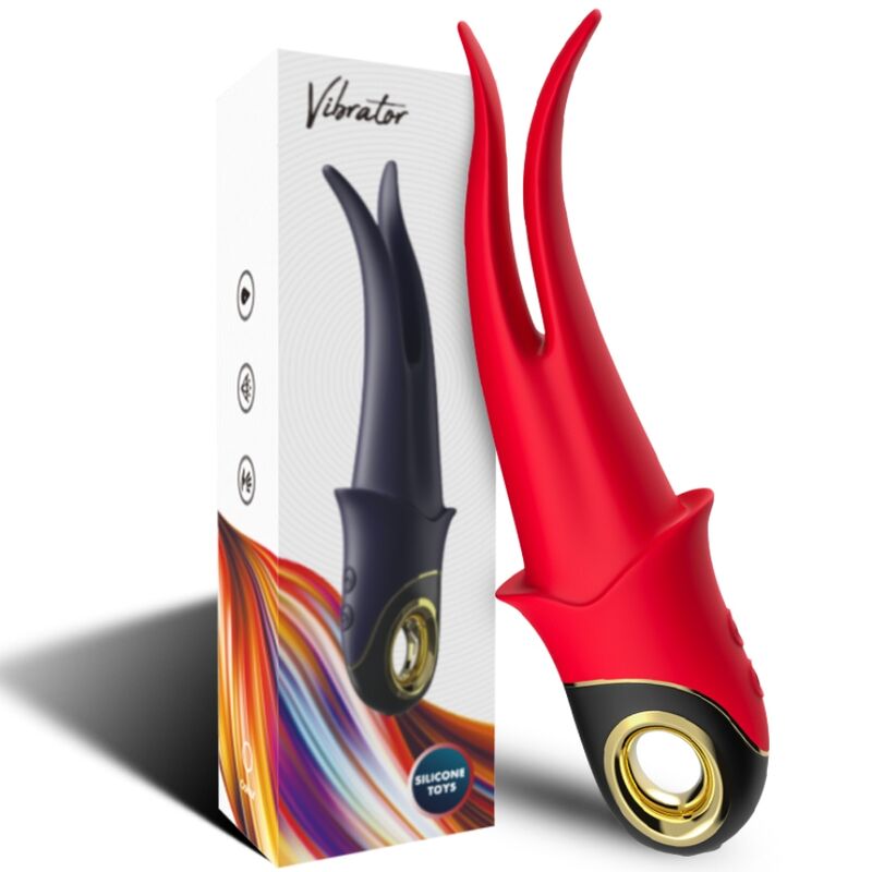 ARMONY - VIBRATORE OMBRA DOPPIA TESTA ROSSO – Per il clitoride – foto 6
