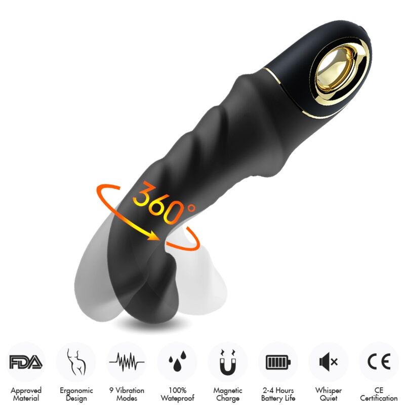 ARMONY - ROTATORE VIBRATORE DILDO JOYBLADE NERO – Rotatori vibranti – foto 3