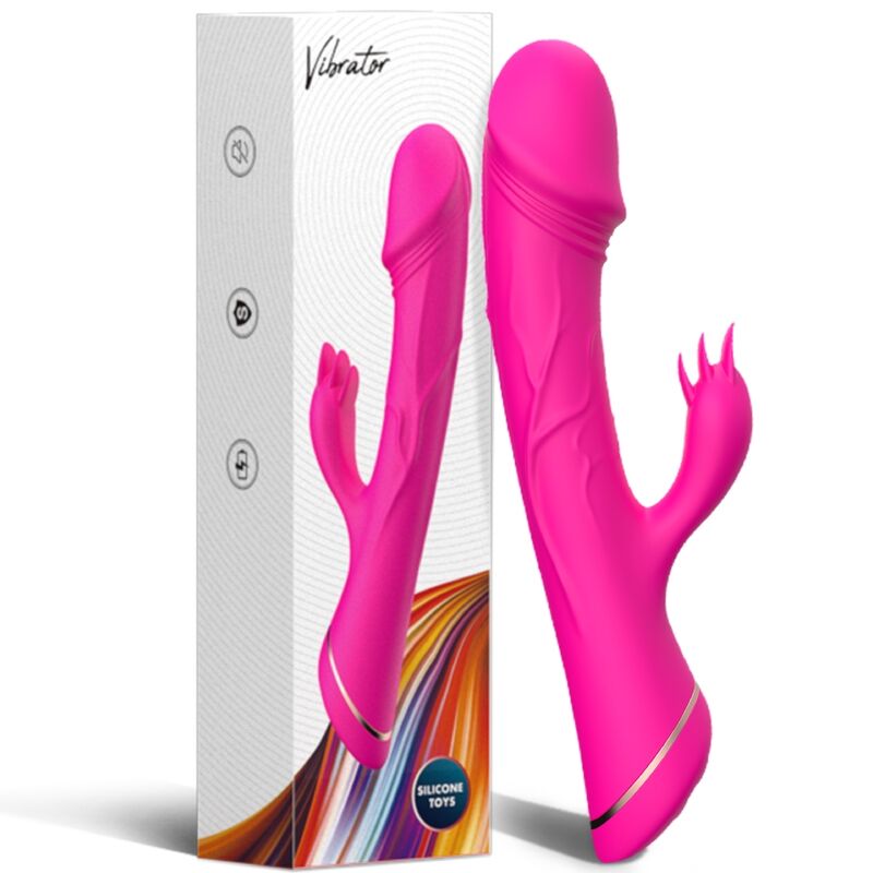 ARMONY - DILDO VIBRATORE CONIGLIO IN SILICONE FUCSIA – Vibratori di coniglio – foto 6