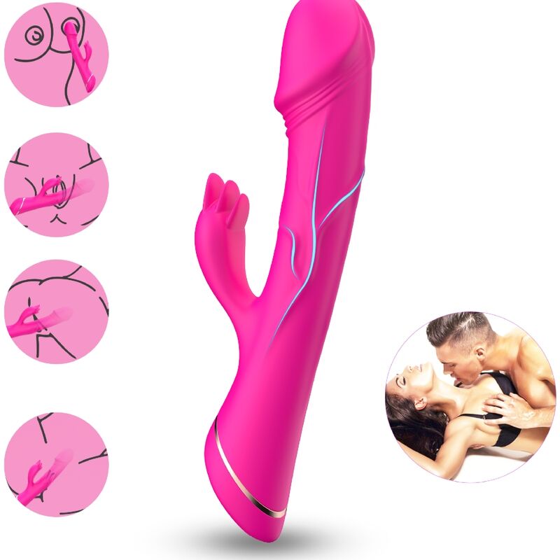 ARMONY - DILDO VIBRATORE CONIGLIO IN SILICONE FUCSIA – Vibratori di coniglio – foto 2