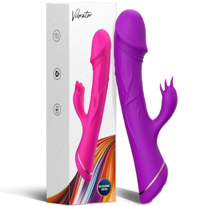 ARMONY - VIBRATORE DILDO CONIGLIO IN SILICONE VIOLA – Vibratori di coniglio – foto 6