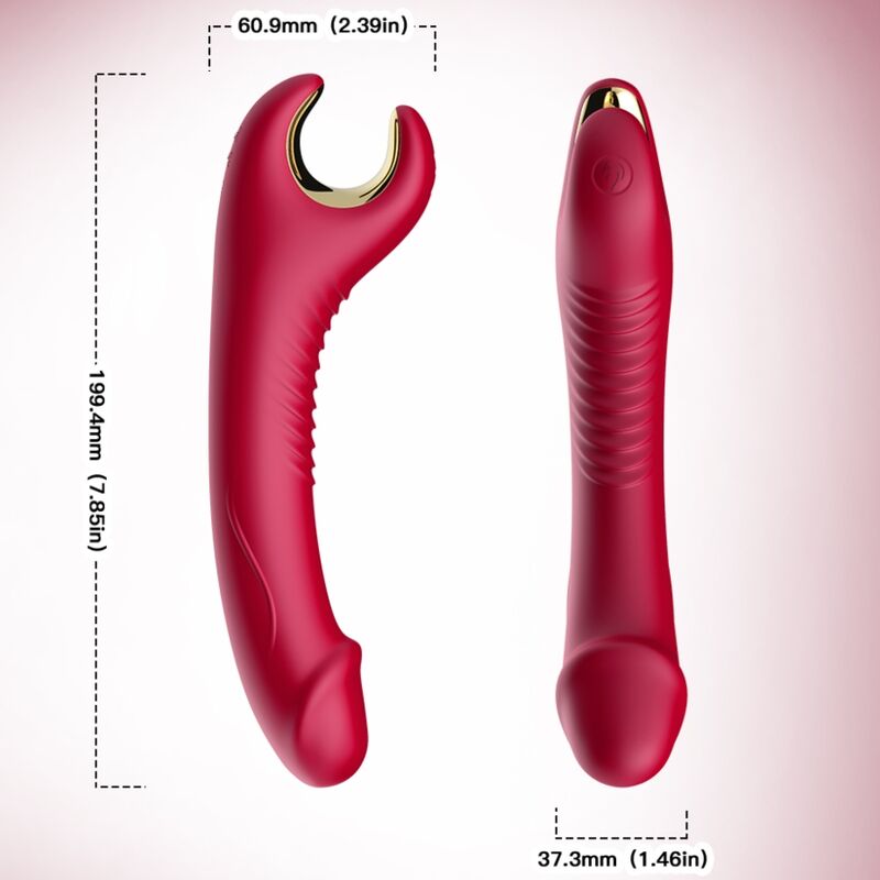 ARMONY - VIBRATORE E ROTATORE PRINCE DILDO ROSSO – Rotatori vibranti – foto 3