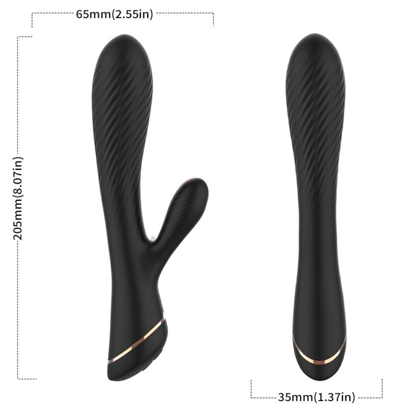 ARMONY - VIBRATORE RABBIT IN SILICONE NERO – Vibratori di coniglio – foto 3