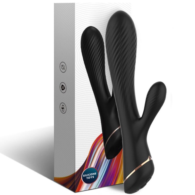 ARMONY - VIBRATORE RABBIT IN SILICONE NERO – Vibratori di coniglio – foto 4