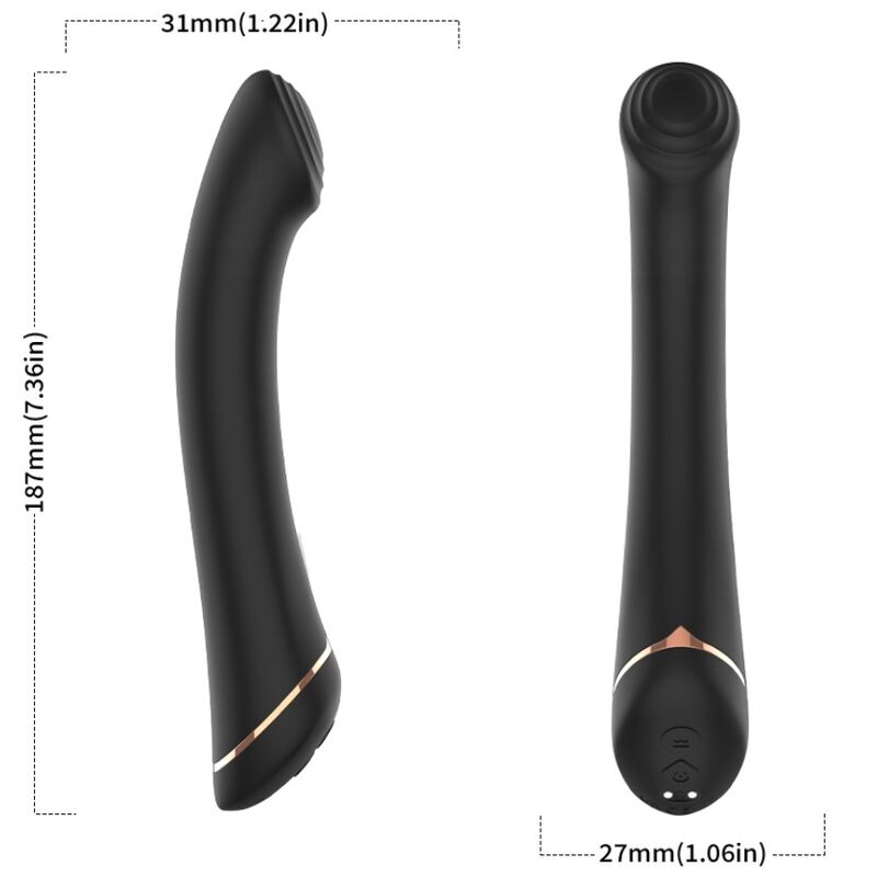ARMONY - VIBRATORE FALT TESTA IN SILICONE NERO – Classici vibratori anali o vaginali – foto 3