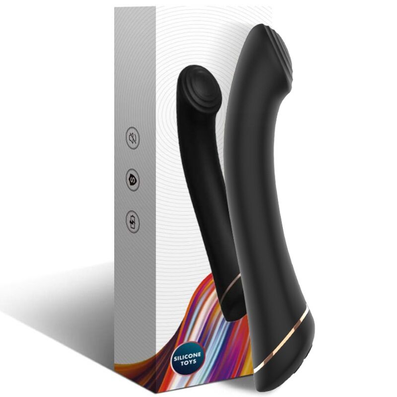 ARMONY - VIBRATORE FALT TESTA IN SILICONE NERO – Classici vibratori anali o vaginali – foto 4