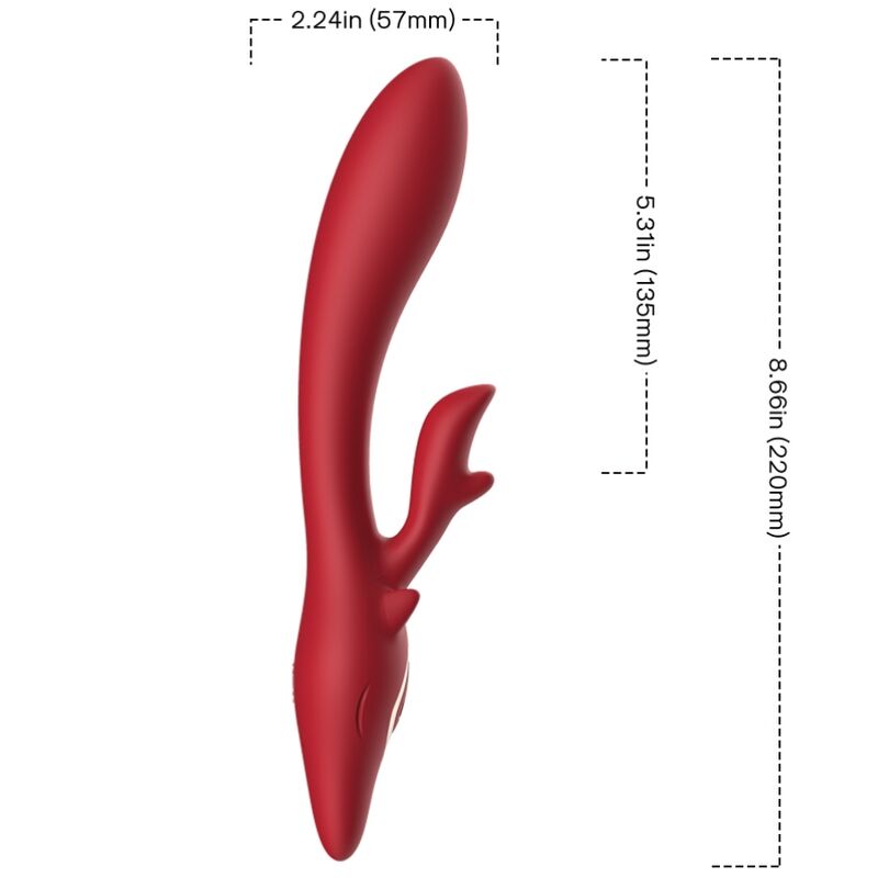 ARMONY - VIBRATORE ELK RABBIT CURVO ROSSO – Vibratori di coniglio – foto 2