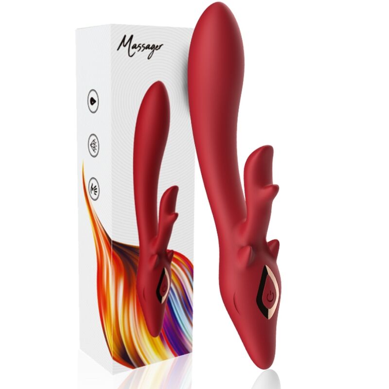 ARMONY - VIBRATORE ELK RABBIT CURVO ROSSO – Vibratori di coniglio – foto 5