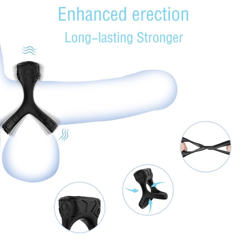 ARMONY - ANELLO VIBRATORE E MULTIPOSIZIONE NERO – Cockring con vibrazione – foto 2
