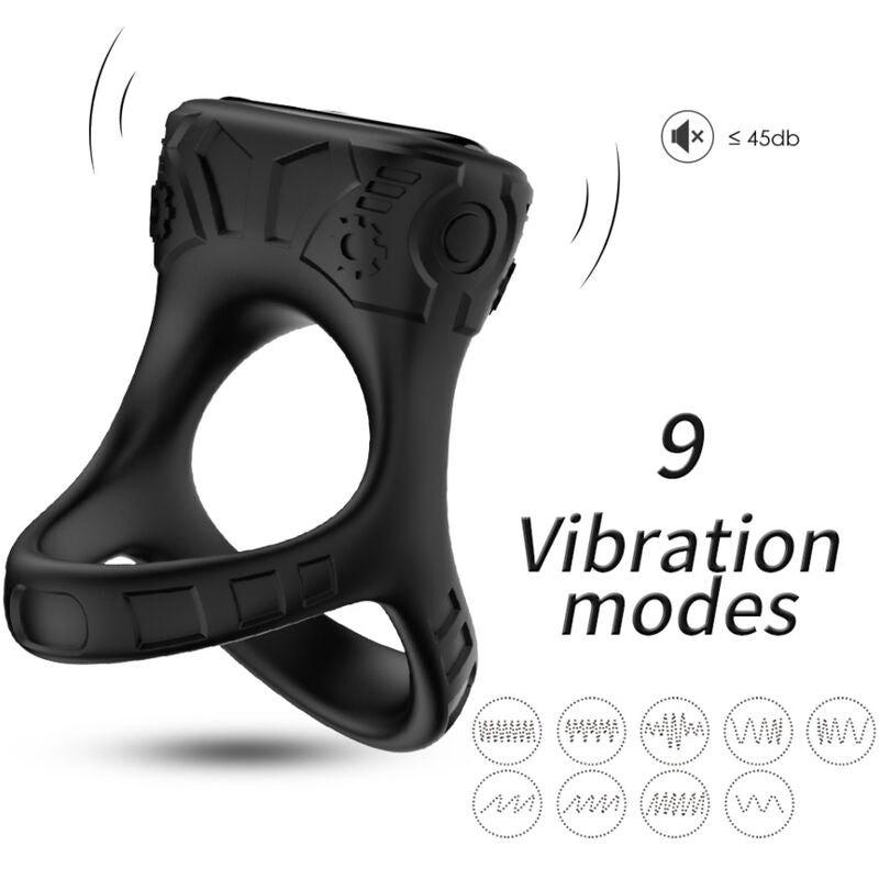 ARMONY - ANELLO VIBRATORE E MULTIPOSIZIONE NERO – Cockring con vibrazione