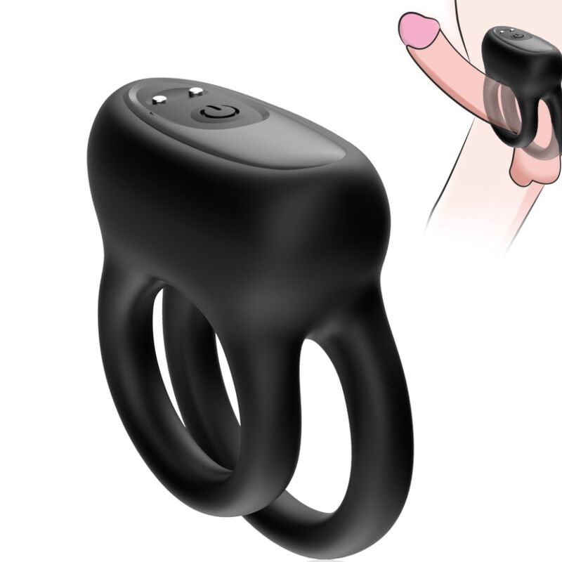 ARMONY - VIBRATORE DOPPIO ANELLO NERO – Cockring con vibrazione
