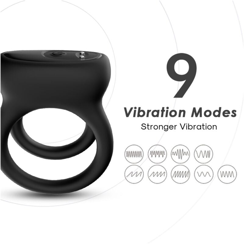 ARMONY - VIBRATORE DOPPIO ANELLO NERO – Cockring con vibrazione – foto 2