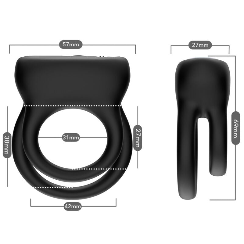ARMONY - VIBRATORE DOPPIO ANELLO NERO – Cockring con vibrazione – foto 4