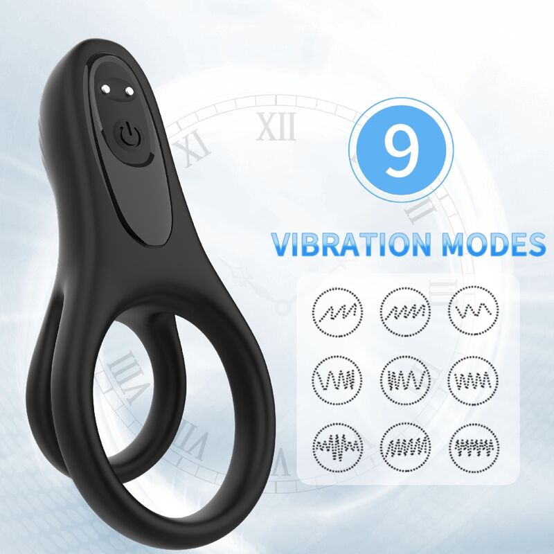 ARMONY - VIBRATORE DOPPIO ANELLO NERO – Cockring con vibrazione – foto 3