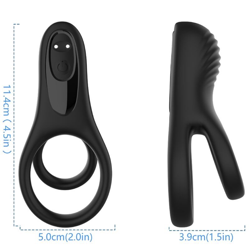 ARMONY - VIBRATORE DOPPIO ANELLO NERO – Cockring con vibrazione