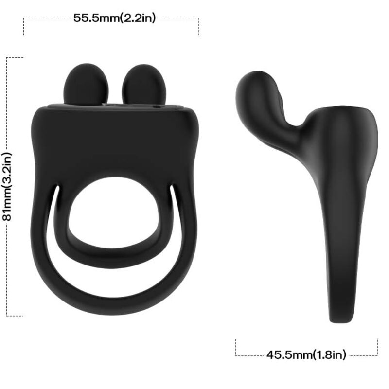 ARMONY - ANELLO VIBRATORE RABBIT NERO – Cockring con vibrazione – foto 4