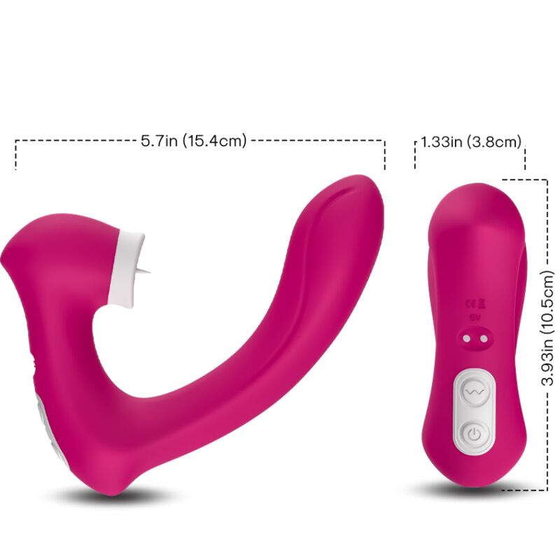 ARMONY - SECRETKISS LICKING VIBRATING CLITORIDE & VIBRATORE CURVO FUCSIA – Stimolatore d'aria con vibrazione – foto 3