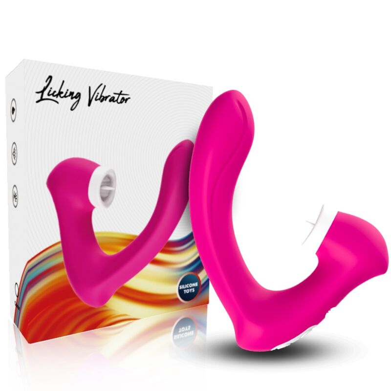 ARMONY - SECRETKISS LICKING VIBRATING CLITORIDE & VIBRATORE CURVO FUCSIA – Stimolatore d'aria con vibrazione
