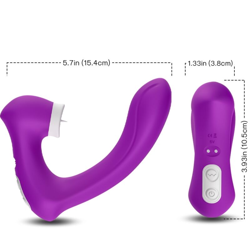 ARMONY - SECRETKISS LECCATO CLIT VIBRANTE E VIBRATORE CURVO VIOLA – Stimolatore d'aria con vibrazione – foto 3