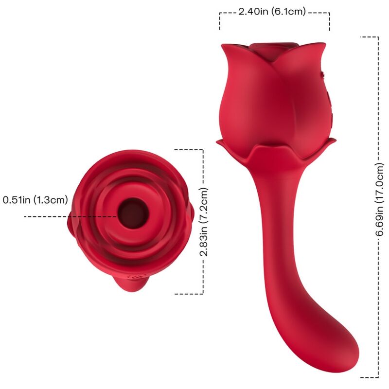 ARMONY - ROSELOVER CLITORIDE ASPIRATORE E STIMOLATORE ROSSO – Stimolatore d'aria con vibrazione – foto 3