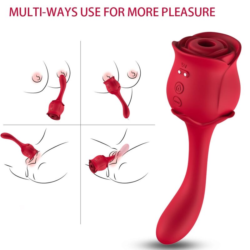 ARMONY - ROSELOVER CLITORIDE ASPIRATORE E STIMOLATORE ROSSO – Stimolatore d'aria con vibrazione – foto 4