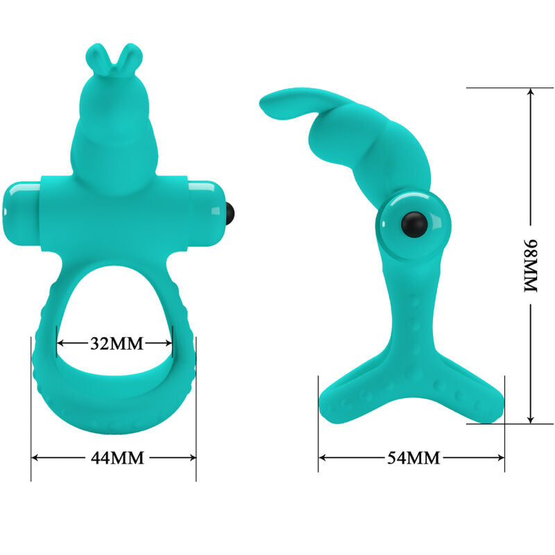 PRETTY LOVE - ANELLO VIBRATORE CONIGLIO VERDE FIGGY – Cockring con vibrazione – foto 4