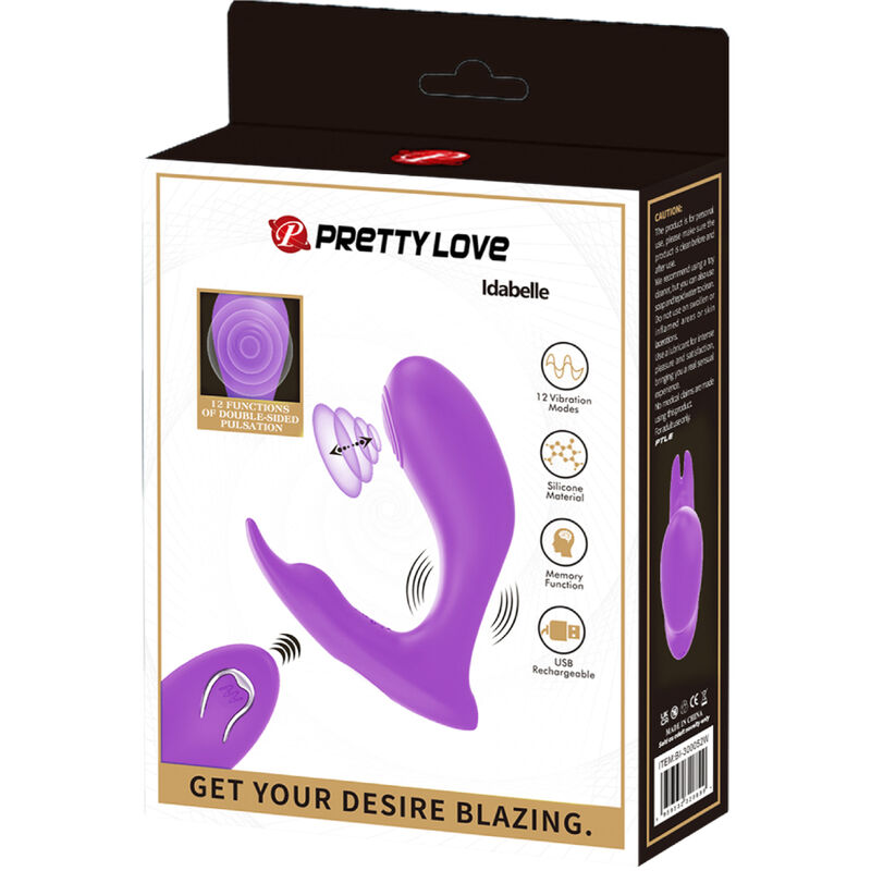 PRETTY LOVE - TELECOMANDO IDABELLE VIBRAZIONE E PULSAZIONE VIOLA – Telecomando – foto 7