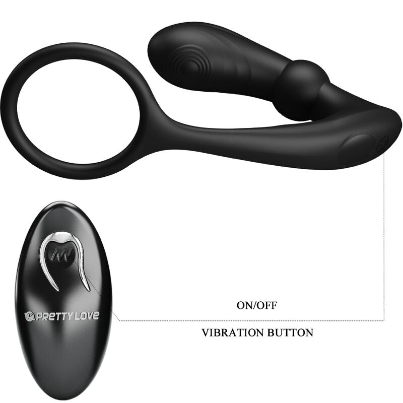 PRETTY LOVE - ANELLO ANALE E VIBRATORE WARREN BLACK – Vibratori anali – foto 6