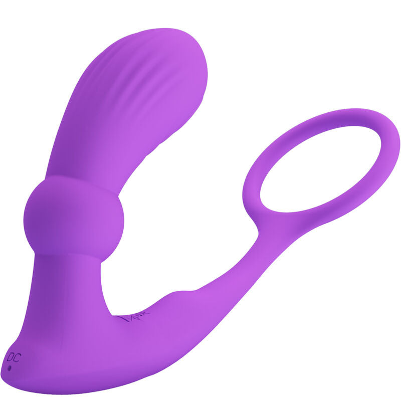 PRETTY LOVE - ANELLO WARREN E VIBRATORE ANALE VIOLA – Vibratori anali