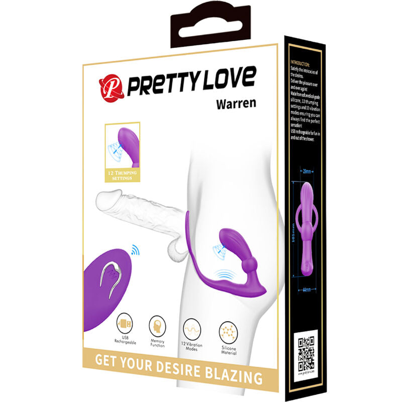 PRETTY LOVE - ANELLO WARREN E VIBRATORE ANALE VIOLA – Vibratori anali – foto 7