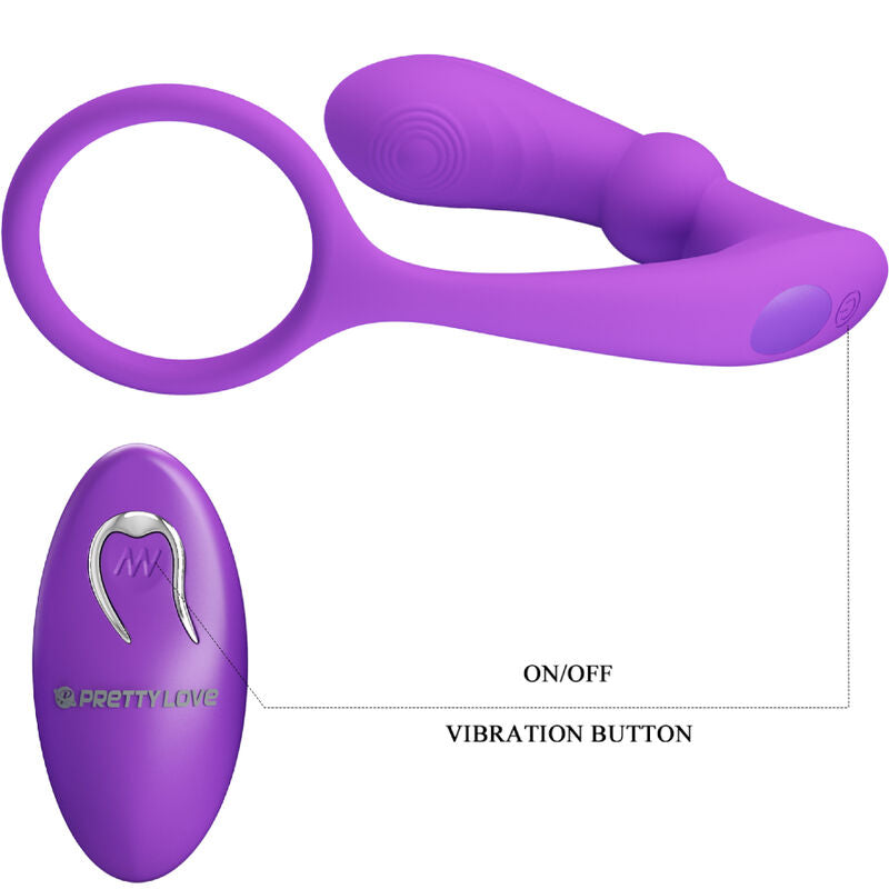 PRETTY LOVE - ANELLO WARREN E VIBRATORE ANALE VIOLA – Vibratori anali – foto 6