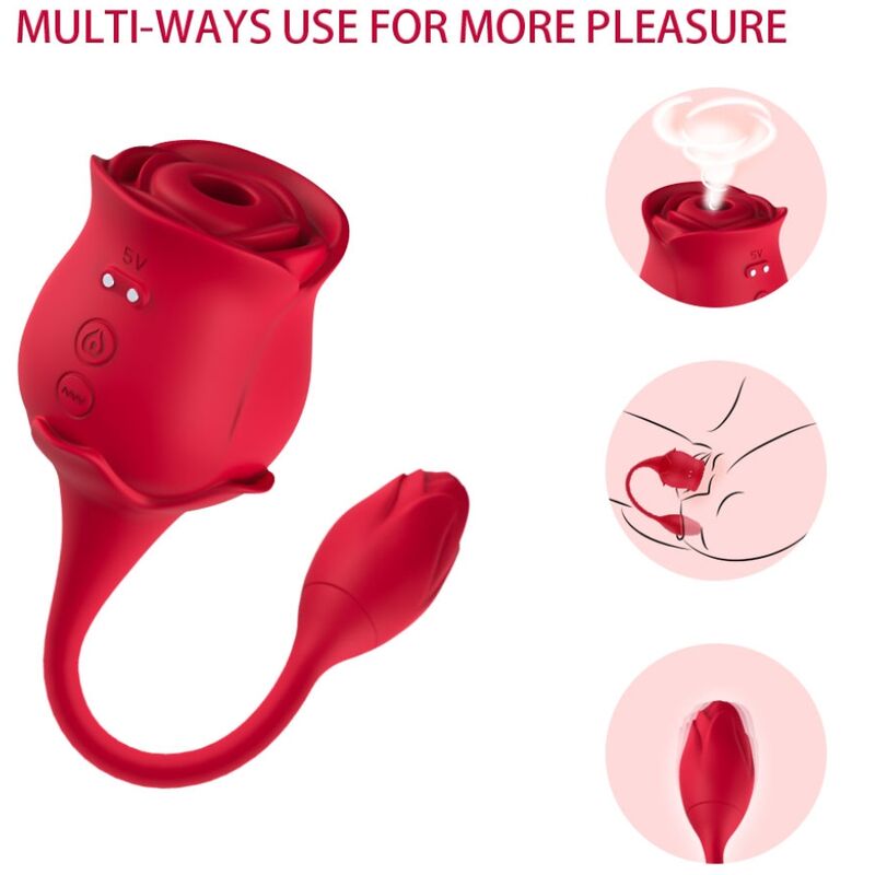ARMONY - VIBRATORE E SUCCHIATORE CLITORIDE ROSA 10 MODALITÀ ROSSO – Stimolatore d'aria con vibrazione – foto 5