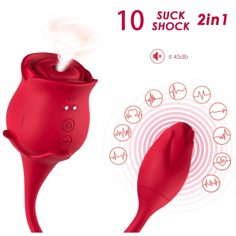 ARMONY - VIBRATORE E SUCCHIATORE CLITORIDE ROSA 10 MODALITÀ ROSSO – Stimolatore d'aria con vibrazione – foto 2