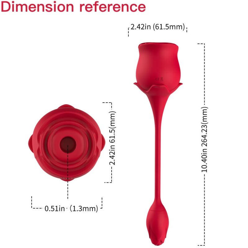 ARMONY - VIBRATORE E SUCCHIATORE CLITORIDE ROSA 10 MODALITÀ ROSSO – Stimolatore d'aria con vibrazione – foto 4