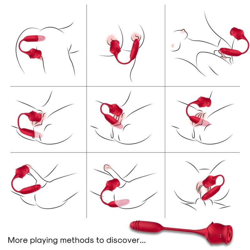 ARMONY - ROSEKNIGTH CLITORIDE SUCKER & VIBRATOR ROSSO – Stimolatore d'aria con vibrazione – foto 5
