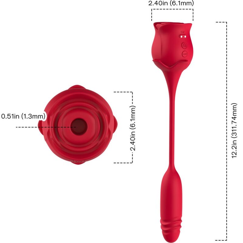 ARMONY - ROSEKNIGTH CLITORIDE SUCKER & VIBRATOR ROSSO – Stimolatore d'aria con vibrazione – foto 4
