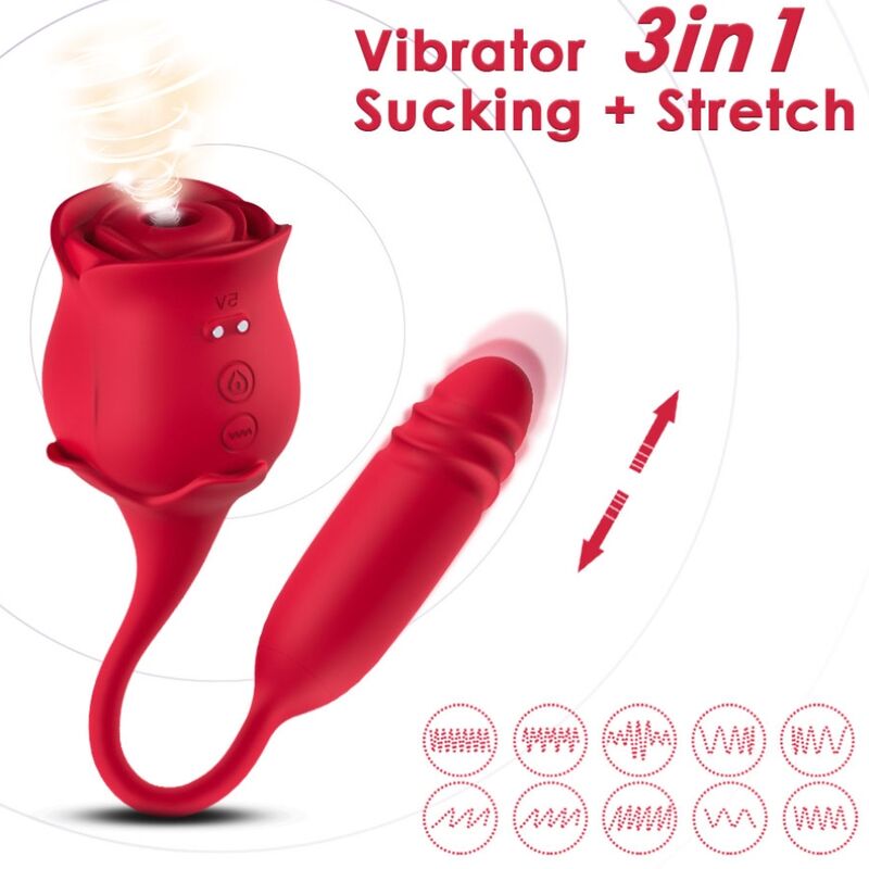 ARMONY - ROSEKNIGTH CLITORIDE SUCKER & VIBRATOR ROSSO – Stimolatore d'aria con vibrazione – foto 2