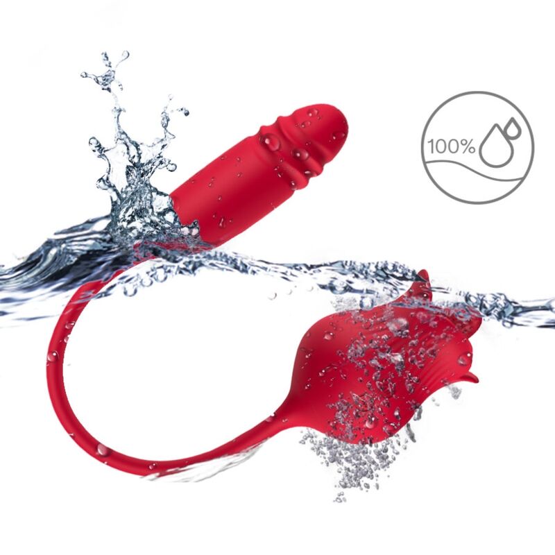 ARMONY - CLITORITE VIBRANTE LECCATA DI ROSA E VIBRATORE ROSSO – Stimolatore d'aria con vibrazione – foto 3
